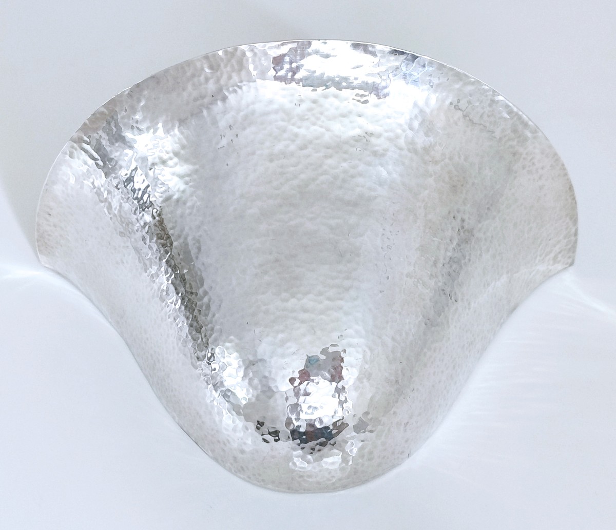Art Deco Flower Pick In Hammered Solid Silver -photo-2