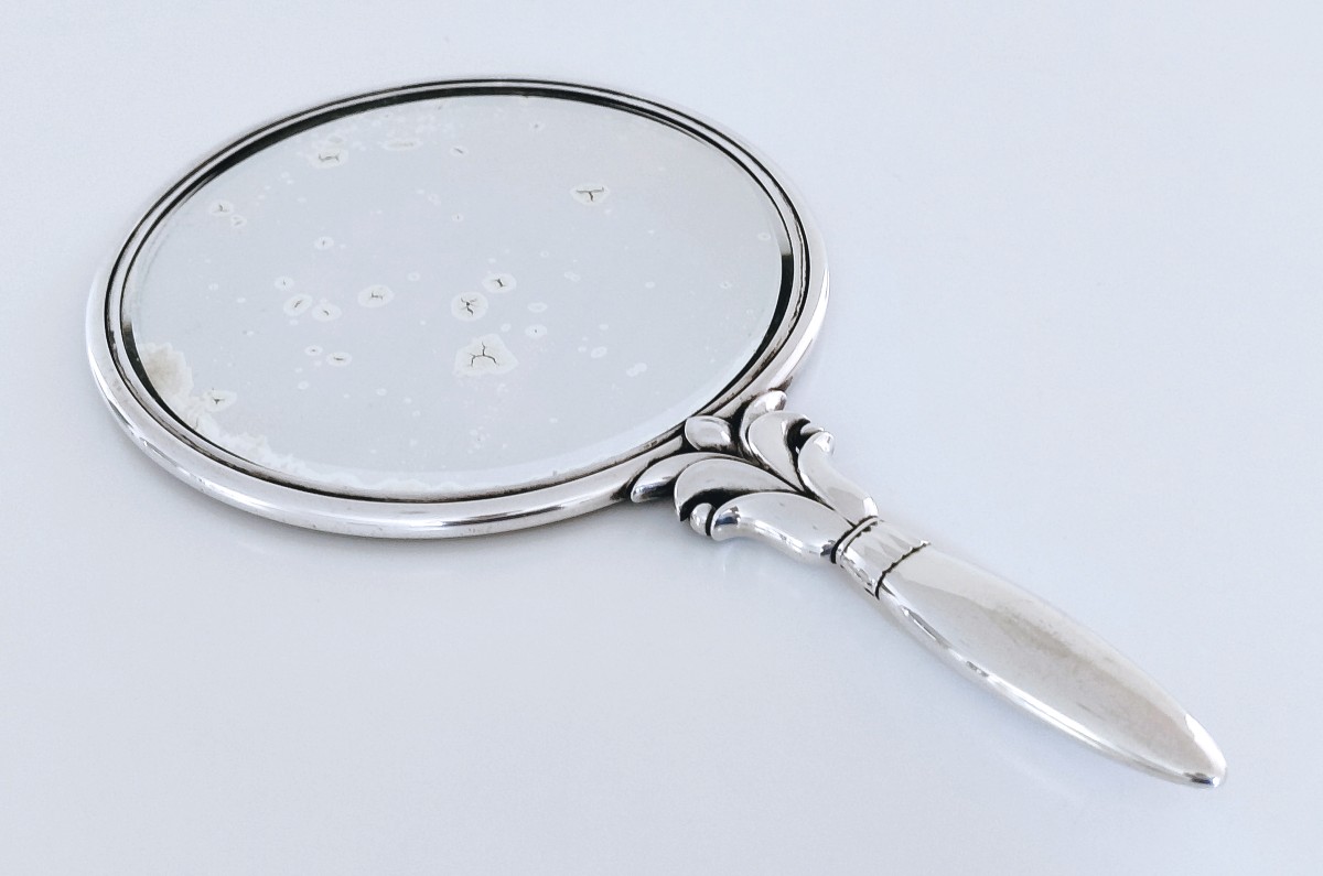 Georg Jensen Solid Silver Hand Mirror 