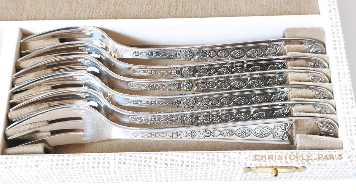 Twelve Cake Forks With The Christofle Villeroy Model Server -photo-3