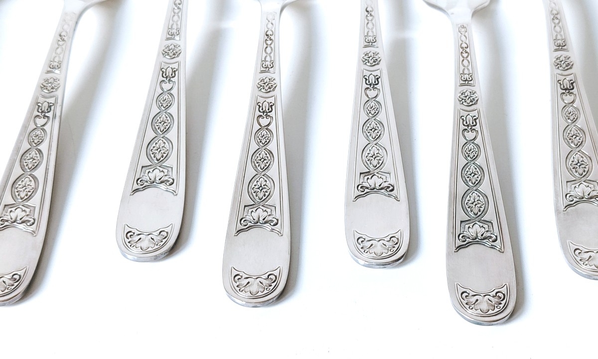 Twelve Cake Forks With The Christofle Villeroy Model Server -photo-1