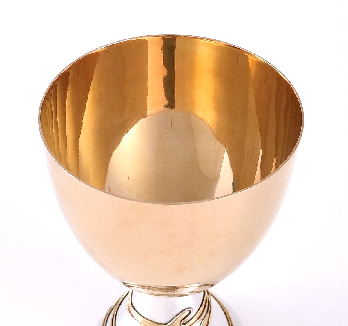 Coupe design en argent massif vermeil -photo-1