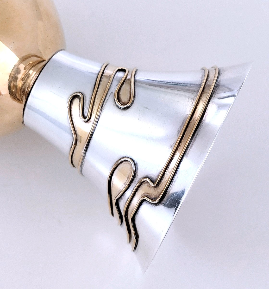 Coupe design en argent massif vermeil -photo-2
