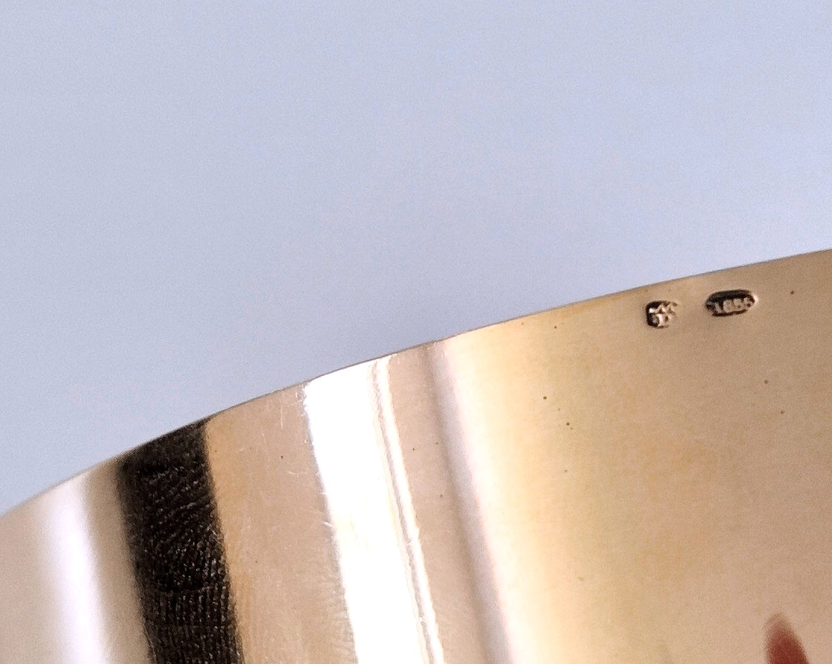 Coupe design en argent massif vermeil -photo-4