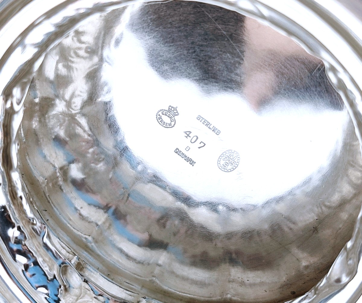 Pichet en argent massif martelé Georg Jensen modèle 407 B-photo-4