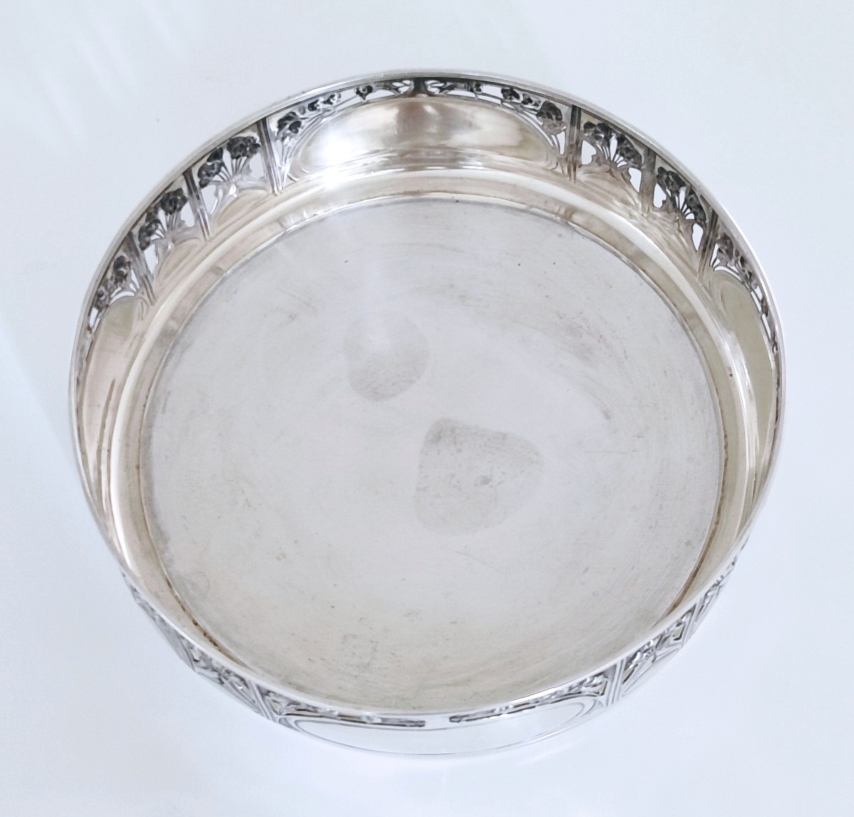 Coupe art nouveau en argent massif -photo-2