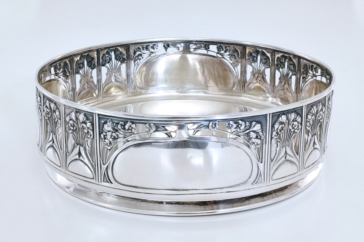 Coupe art nouveau en argent massif 