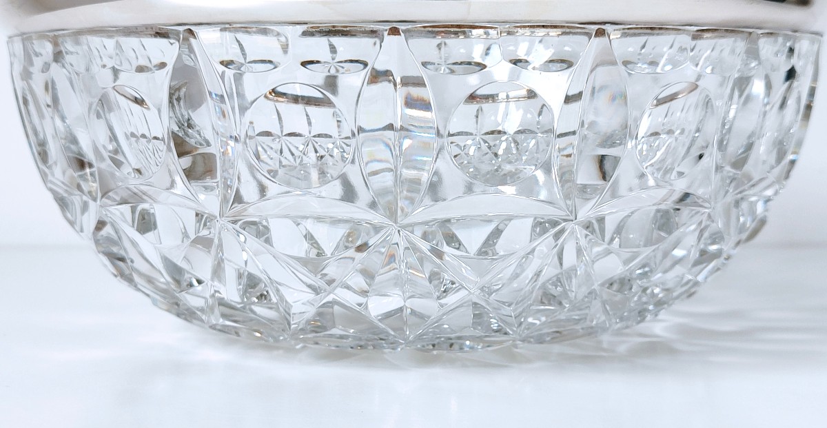 Coupe en cristal et argent massif -photo-1