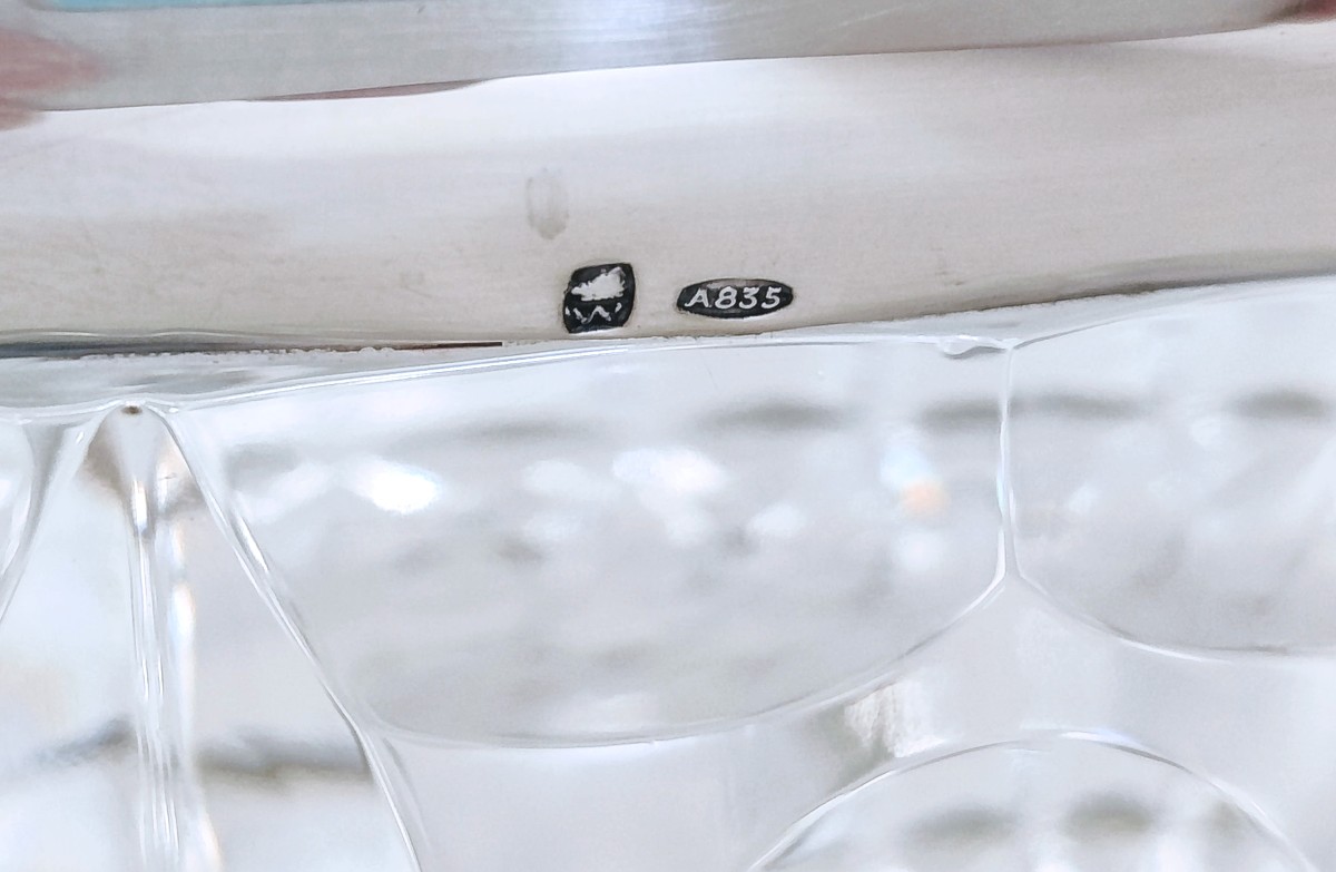 Coupe en cristal et argent massif -photo-2