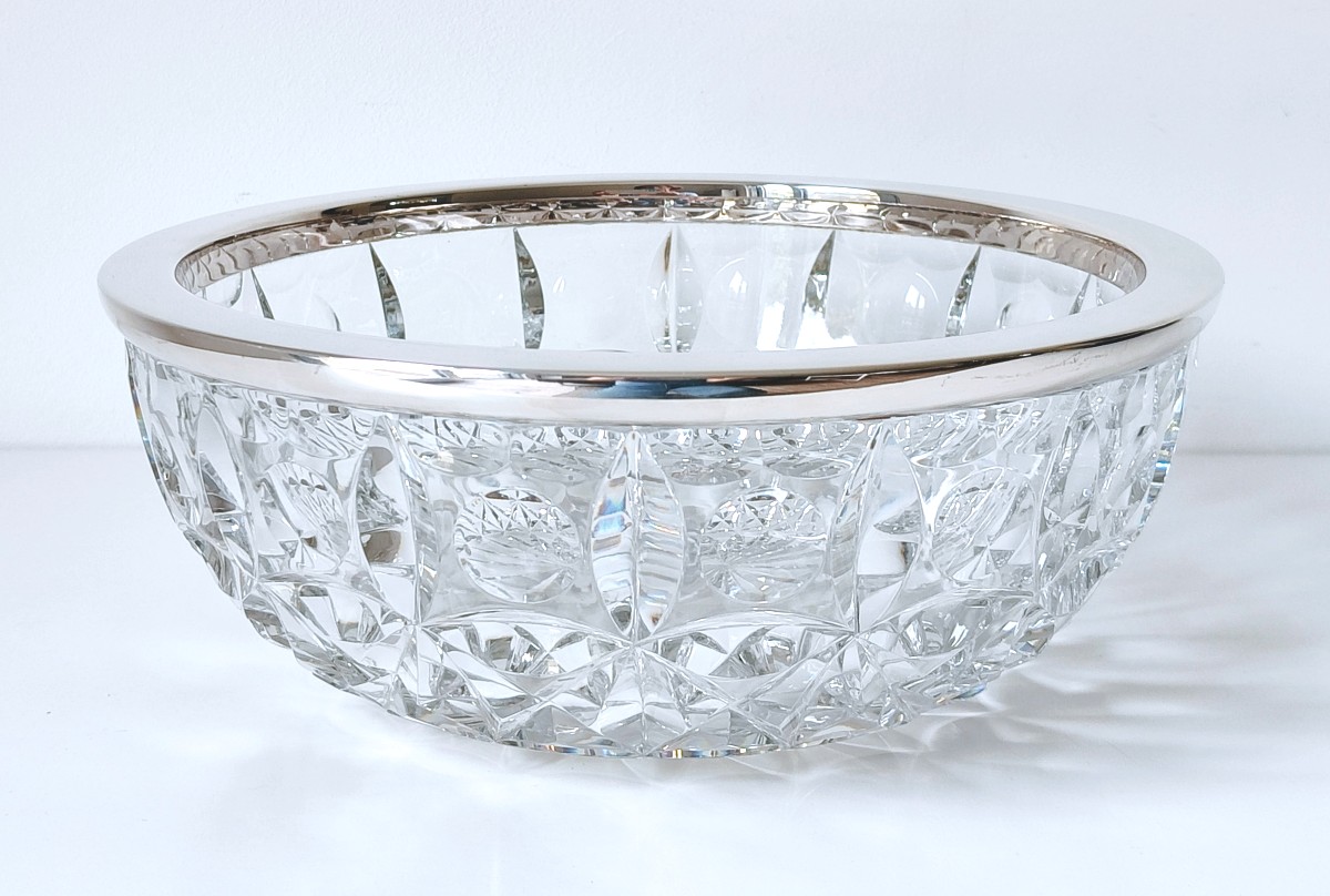 Coupe en cristal et argent massif 