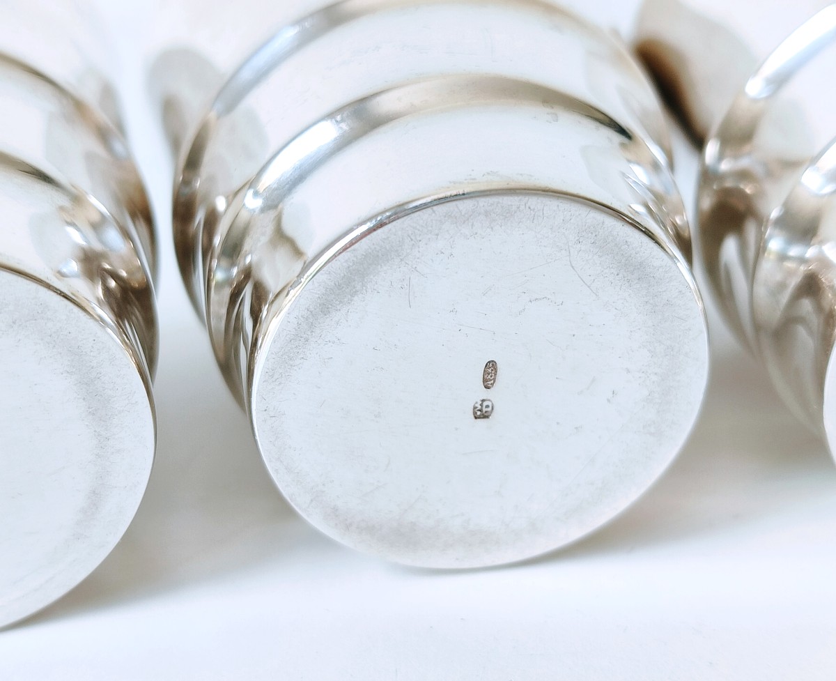 Six gobelets art deco en argent massif -photo-2