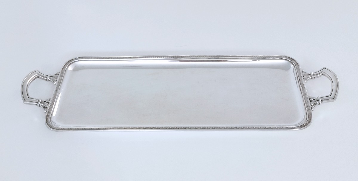 Empire Style Tray In Solid Silver -photo-2