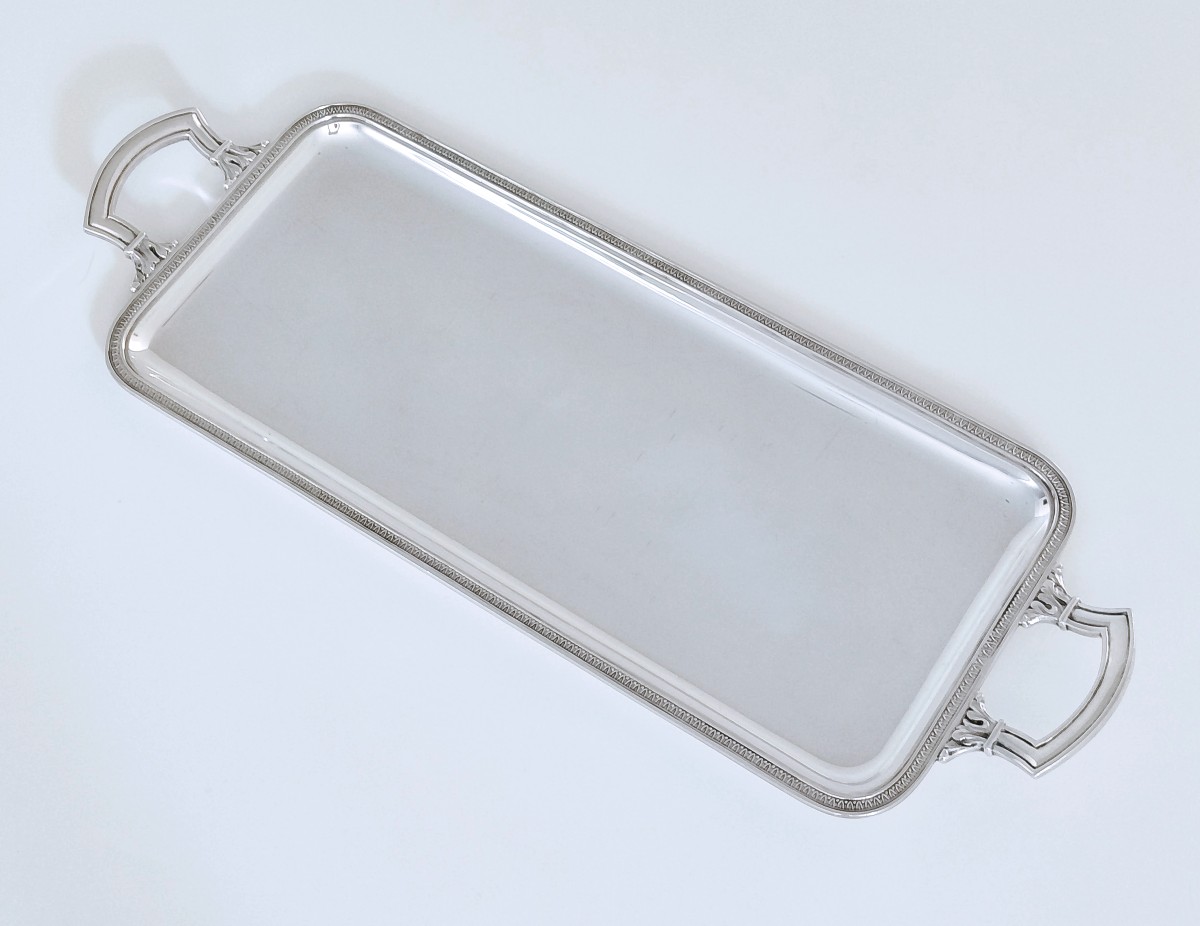 Empire Style Tray In Solid Silver -photo-3