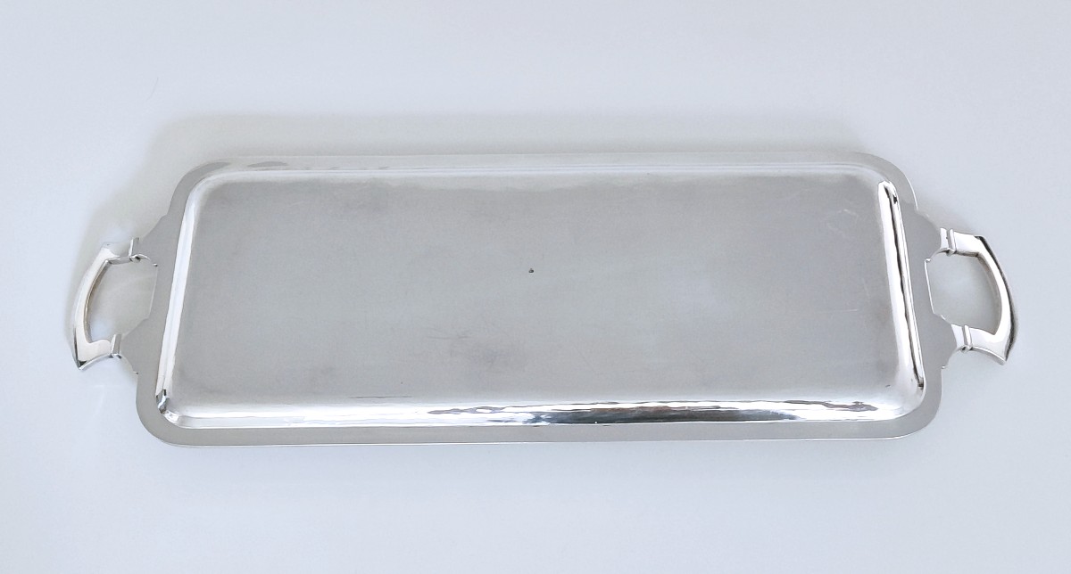 Empire Style Tray In Solid Silver -photo-2