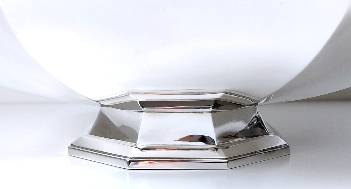 Coupe, milieu de table art deco en argent massif Wolfers -photo-1