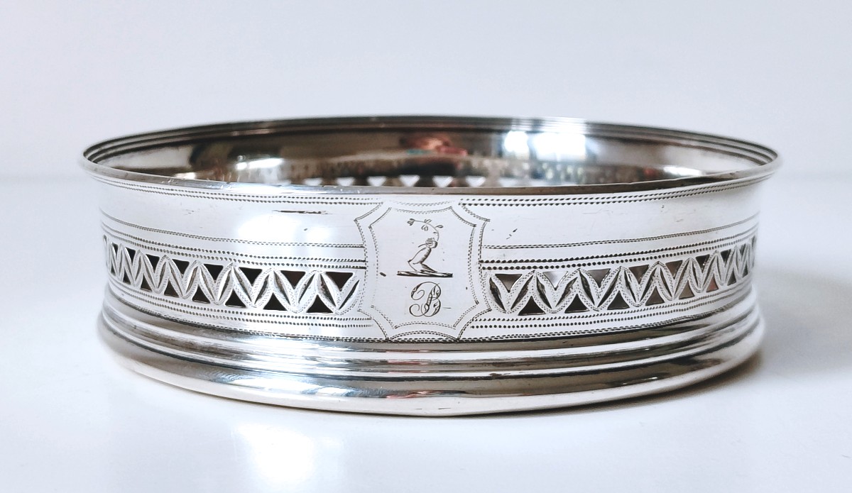 Dessous de bouteille en argent massif Londres 1794-photo-2