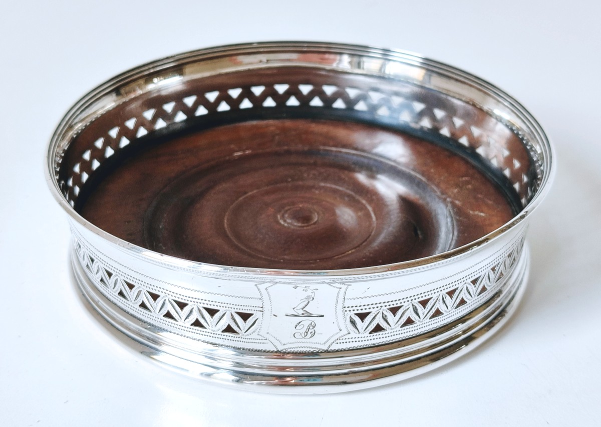 Dessous de bouteille en argent massif Londres 1794-photo-4