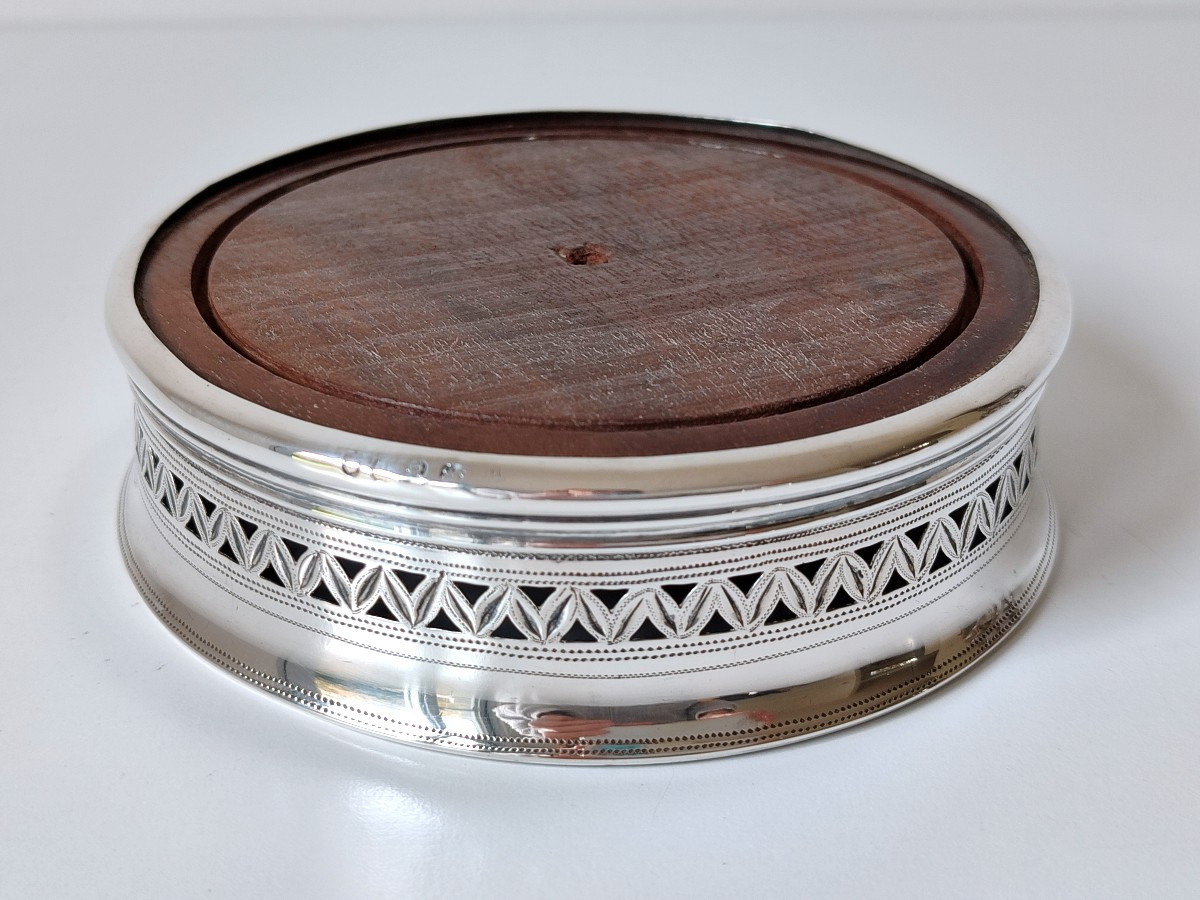Dessous de bouteille en argent massif Londres 1794-photo-4