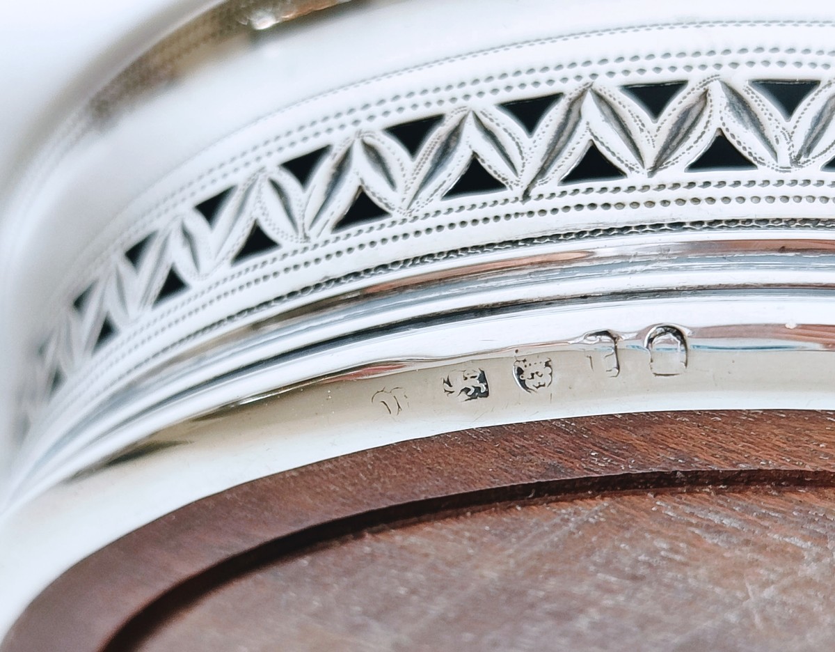 Dessous de bouteille en argent massif Londres 1794-photo-5