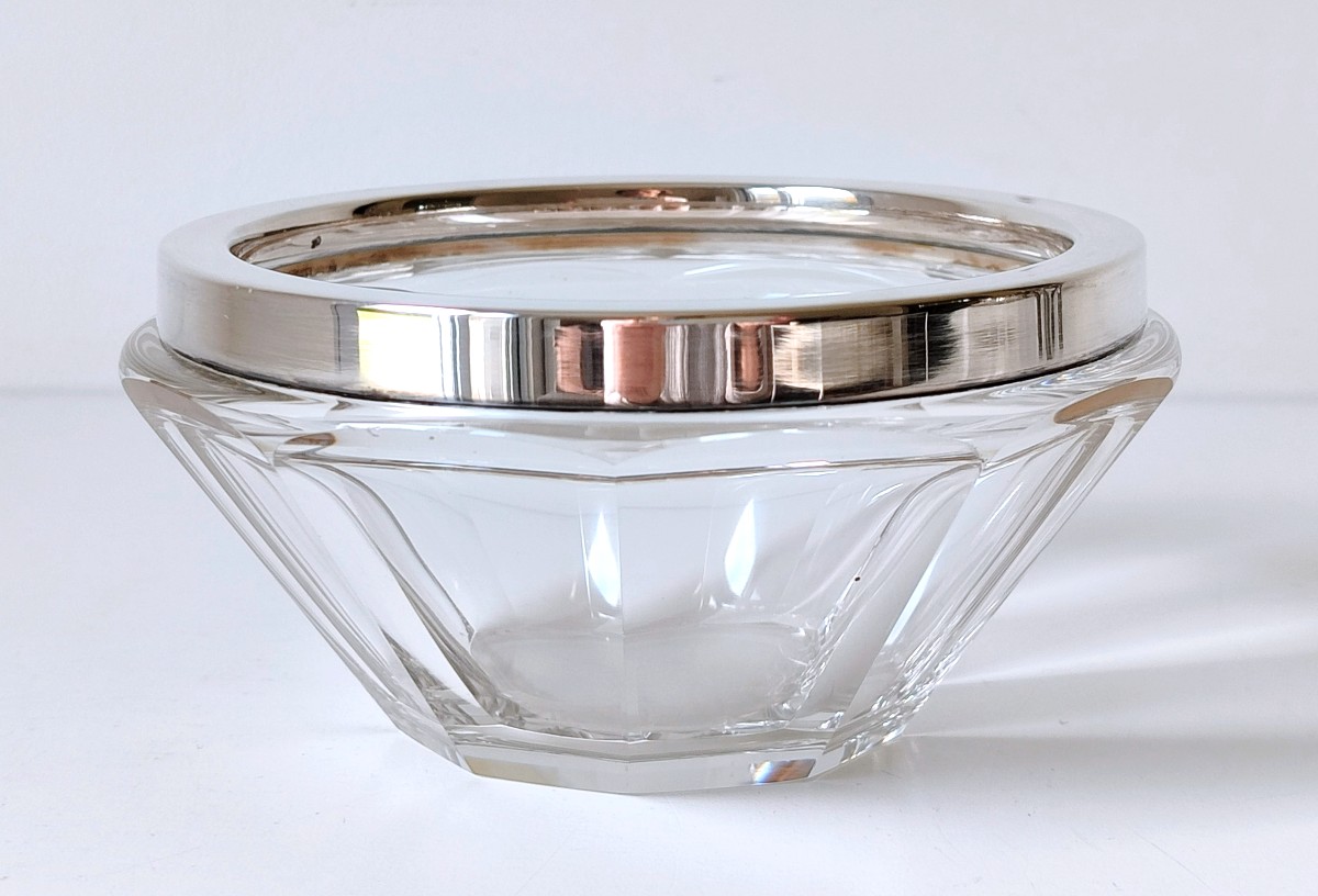Two Art Deco Crystal And Sterling Silver Bowls -photo-2