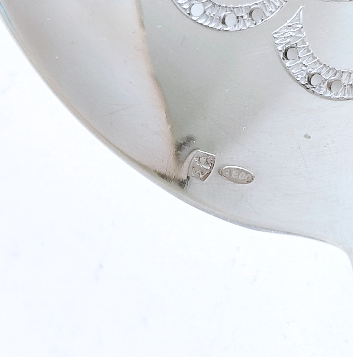 Wolfers Jade Sterling Silver Art Deco Sprinkling Spoon -photo-2