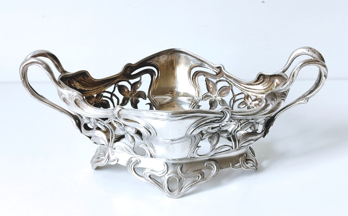 Jardinière art nouveau en argent massif -photo-2