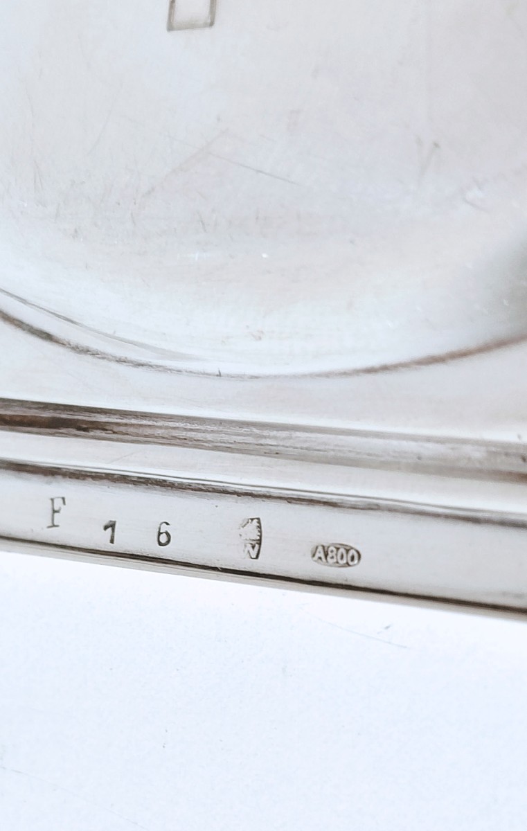 Une paire de dessous de bouteille art deco en argent massif -photo-2