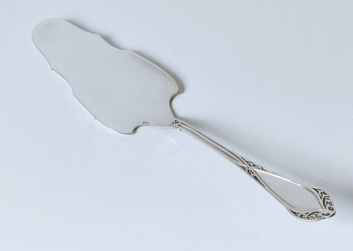 Pelle à gâteau art nouveau en argent massif -photo-3