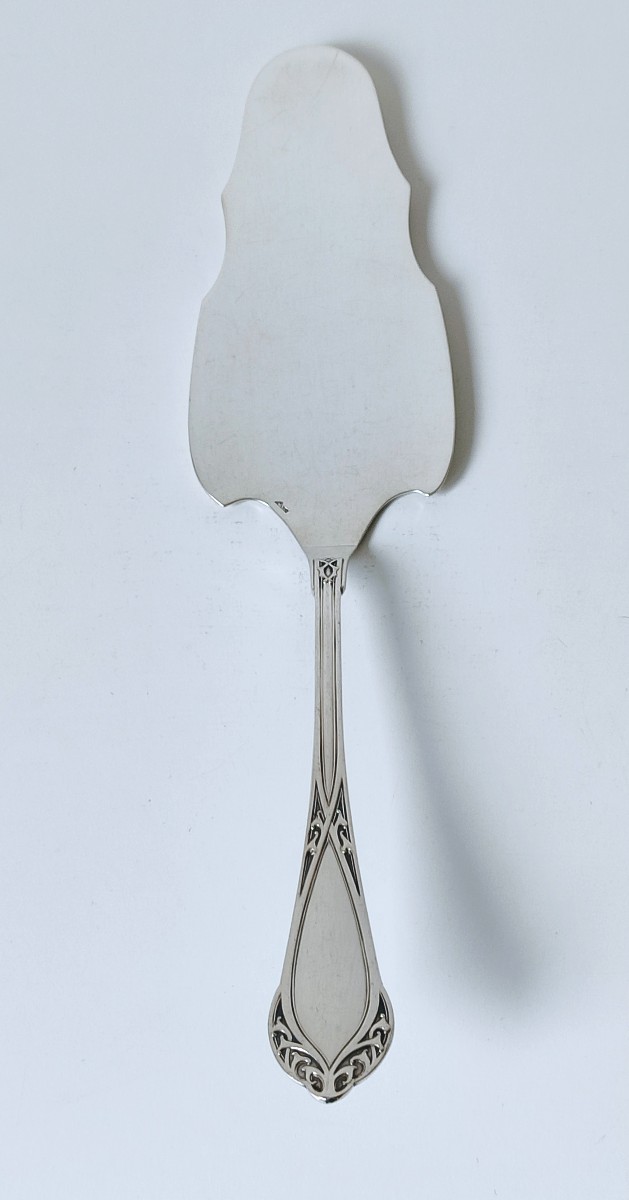 Pelle à gâteau art nouveau en argent massif -photo-1