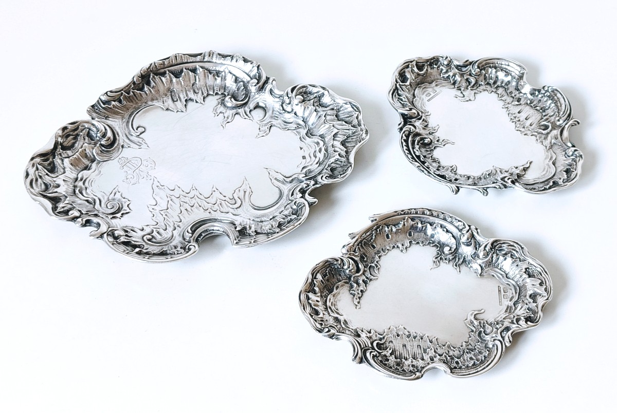 Ensemble de trois coupelles en argent massif -photo-2