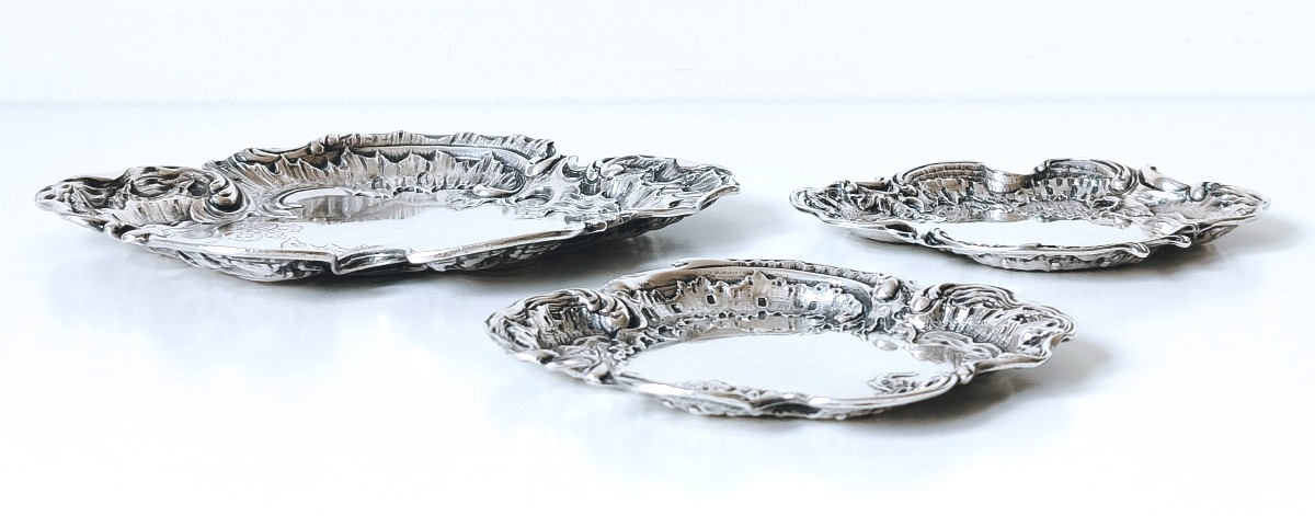 Ensemble de trois coupelles en argent massif -photo-3