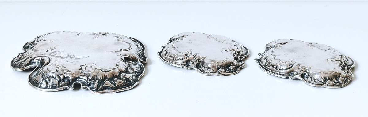 Ensemble de trois coupelles en argent massif -photo-2
