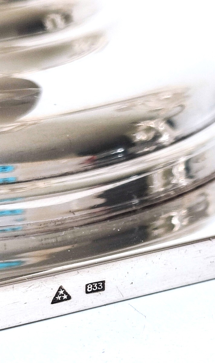 Une paire de candélabres art deco en argent massif Wolfers -photo-4