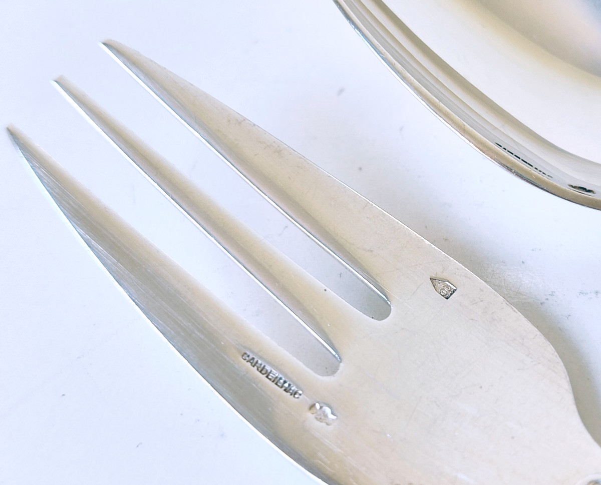 Six Cardeilhac Sterling Silver Teaspoons And Six Cake Forks -photo-6