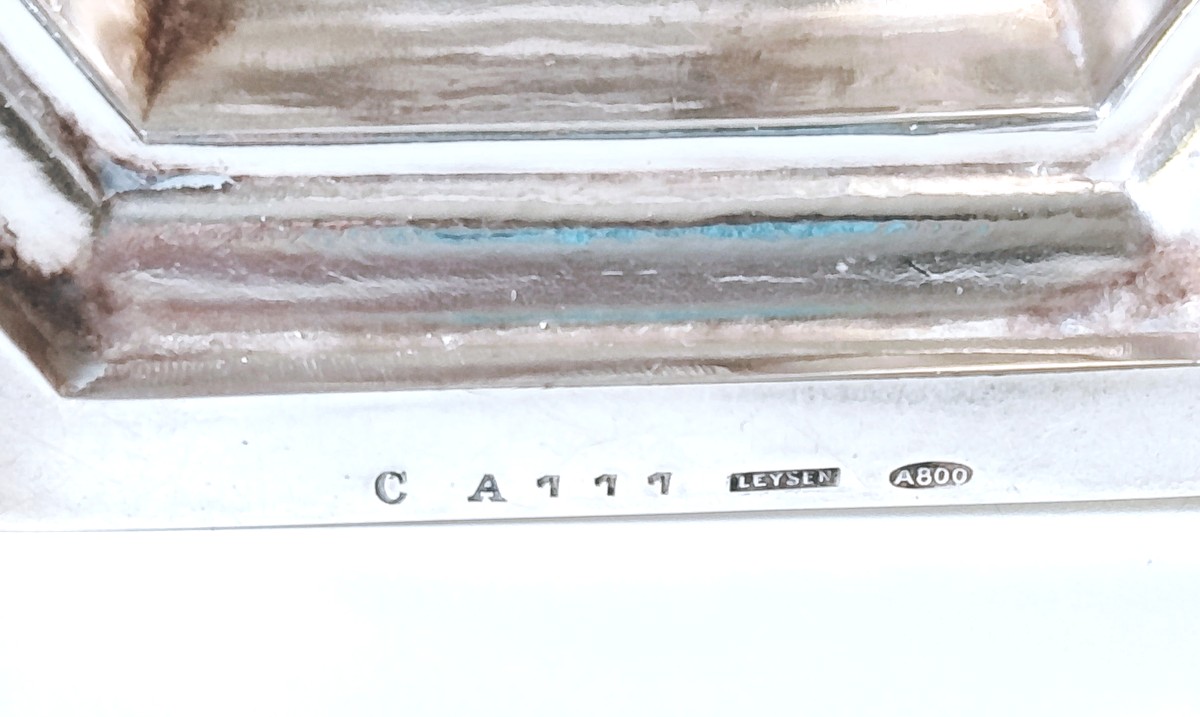 Une paire de candélabres art deco en argent massif Wolfers -photo-5