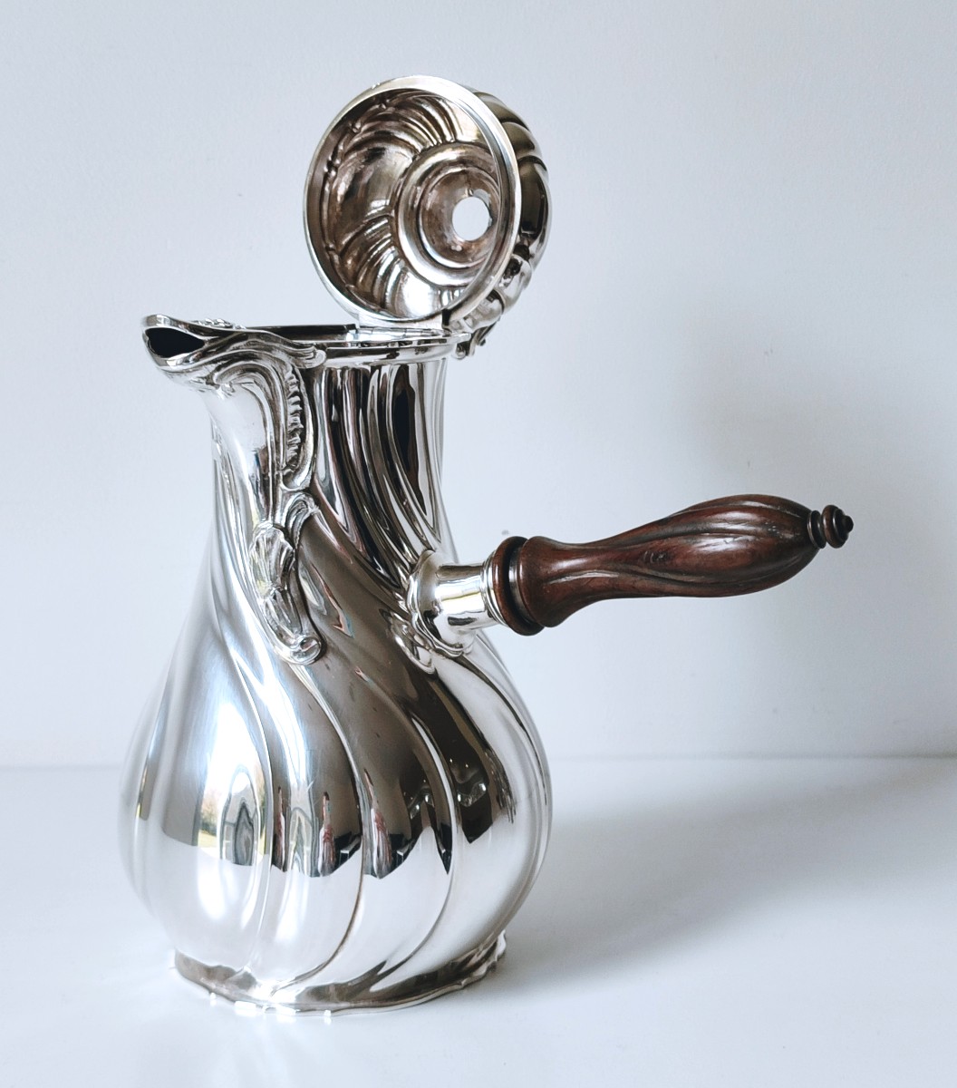 Chocolatière en argent massif -photo-3