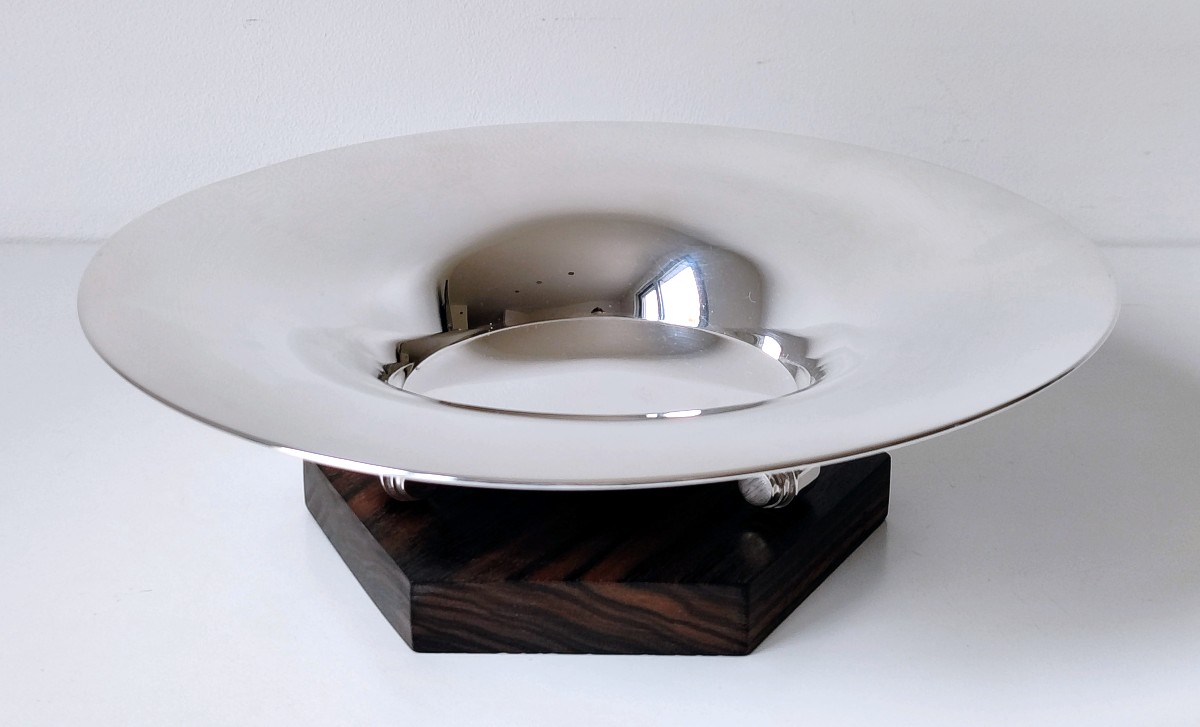 Solid Silver And Rosewood Art Deco Bowl-photo-2