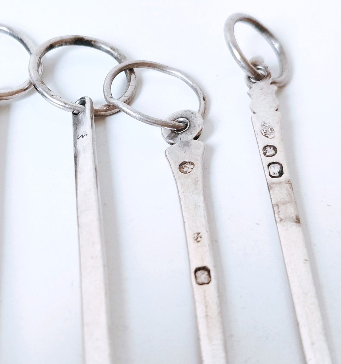 Neuf hâtelets, piques à brochettes en argent massif 18ème, empire -photo-3