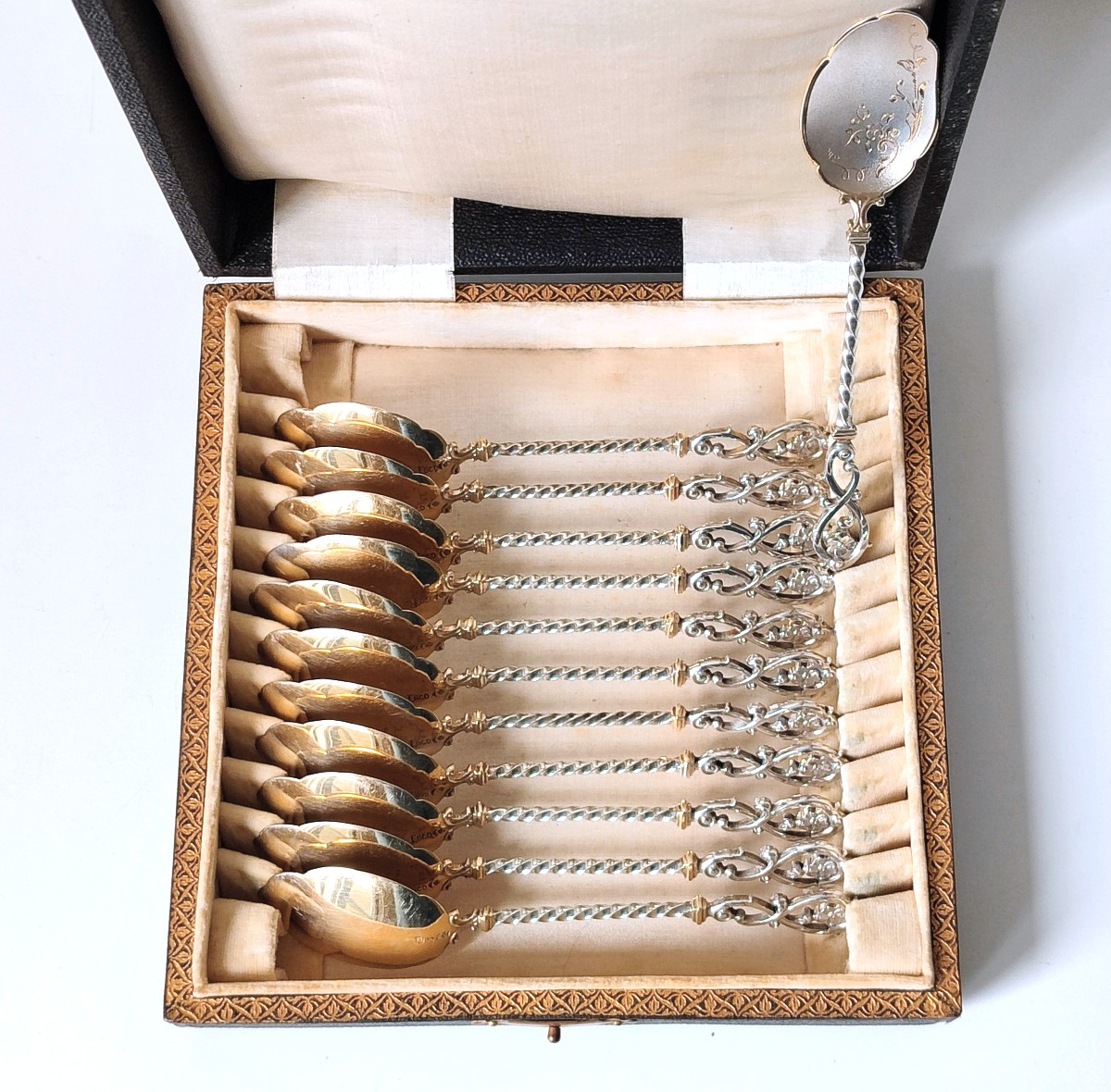 Twelve Solid Silver Coffee Spoons -photo-3