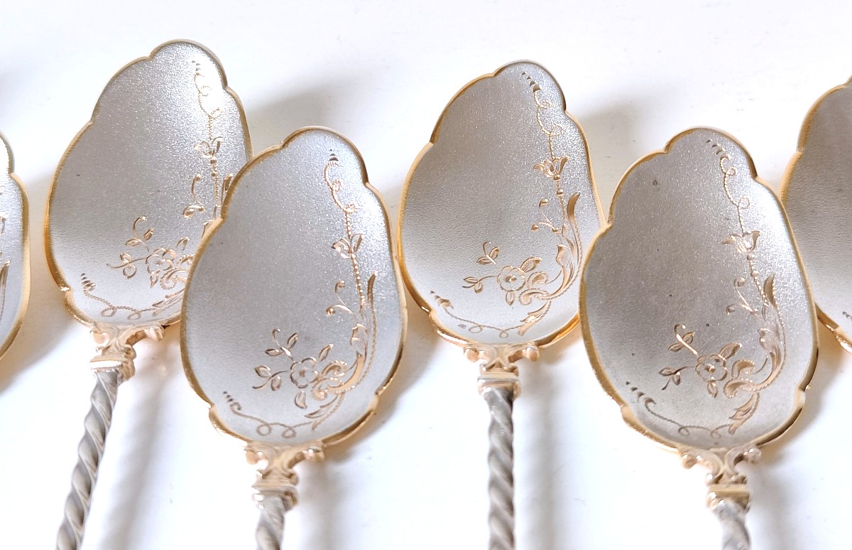 Twelve Solid Silver Coffee Spoons -photo-1