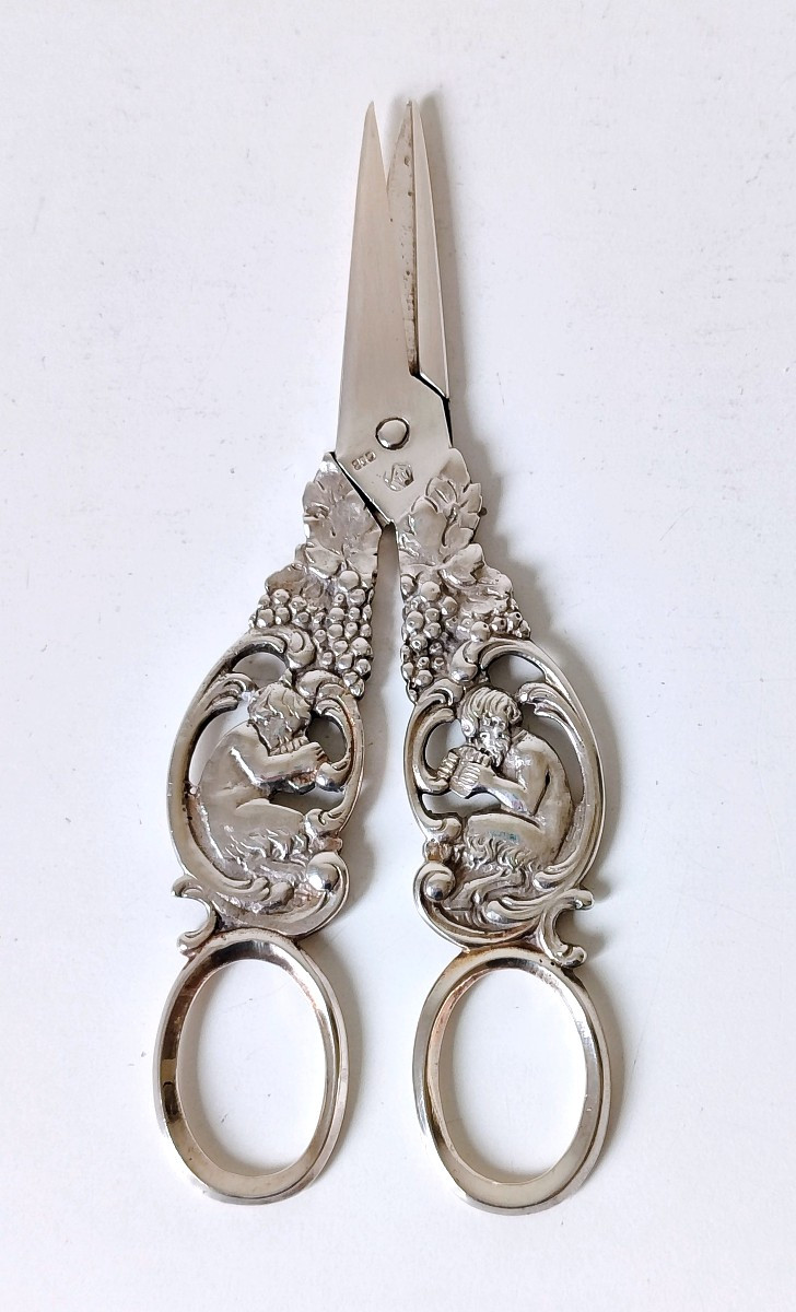 Ciseaux à raisins en argent massif -photo-2