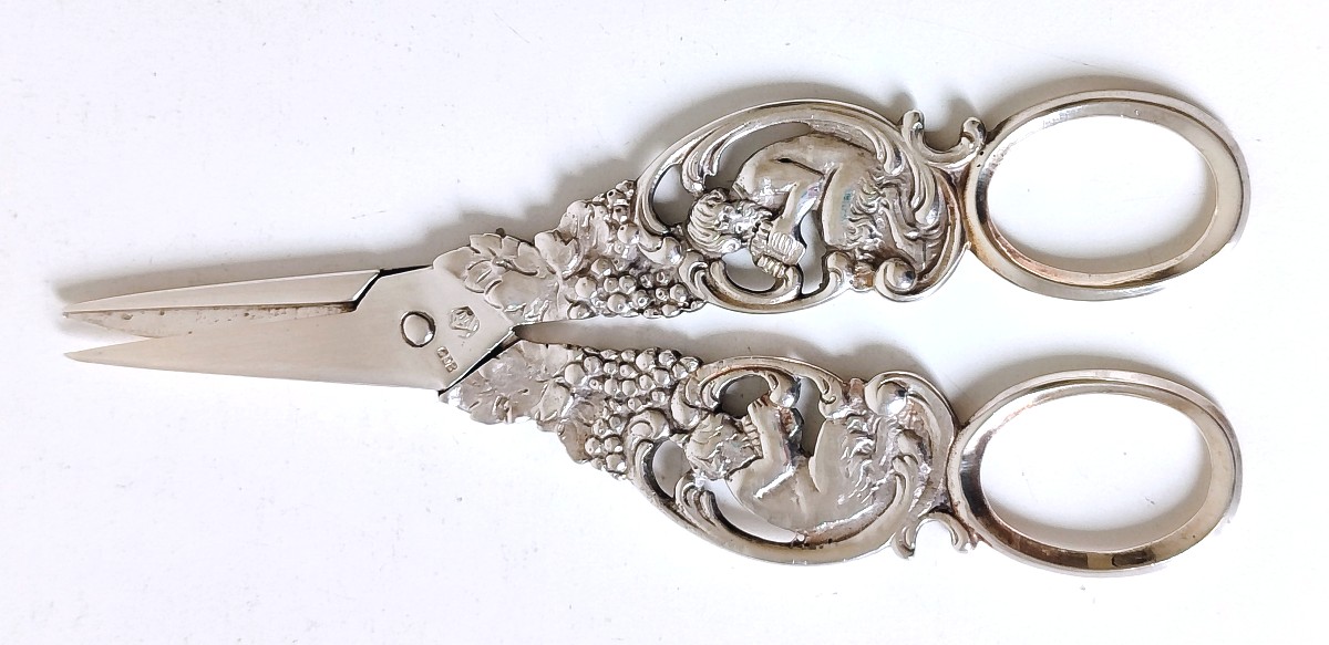 Ciseaux à raisins en argent massif -photo-3