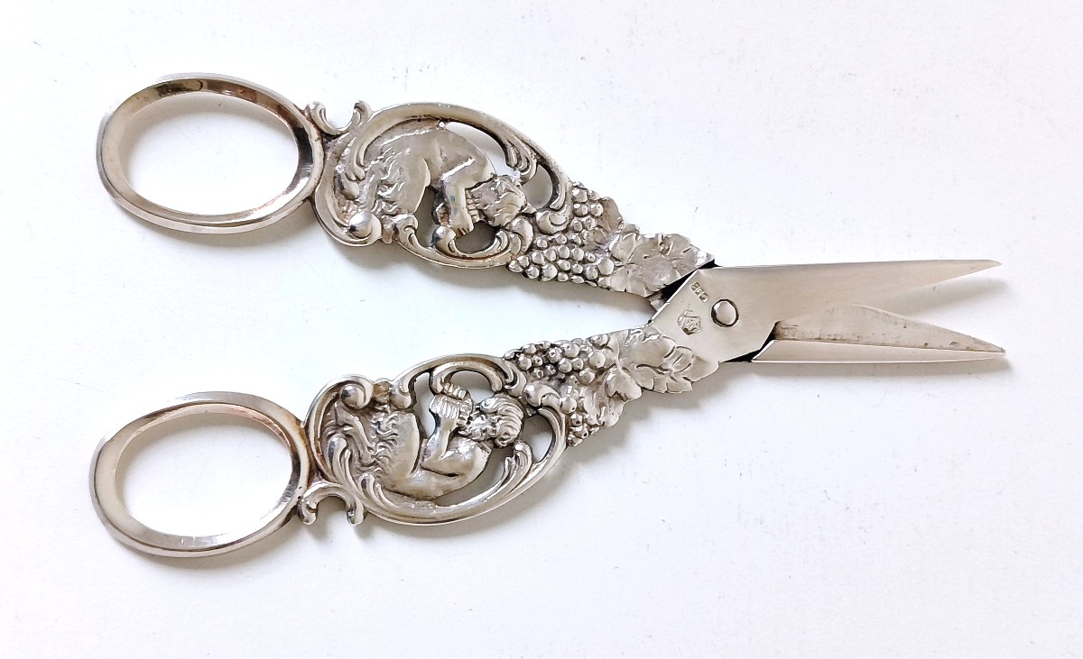 Ciseaux à raisins en argent massif -photo-4