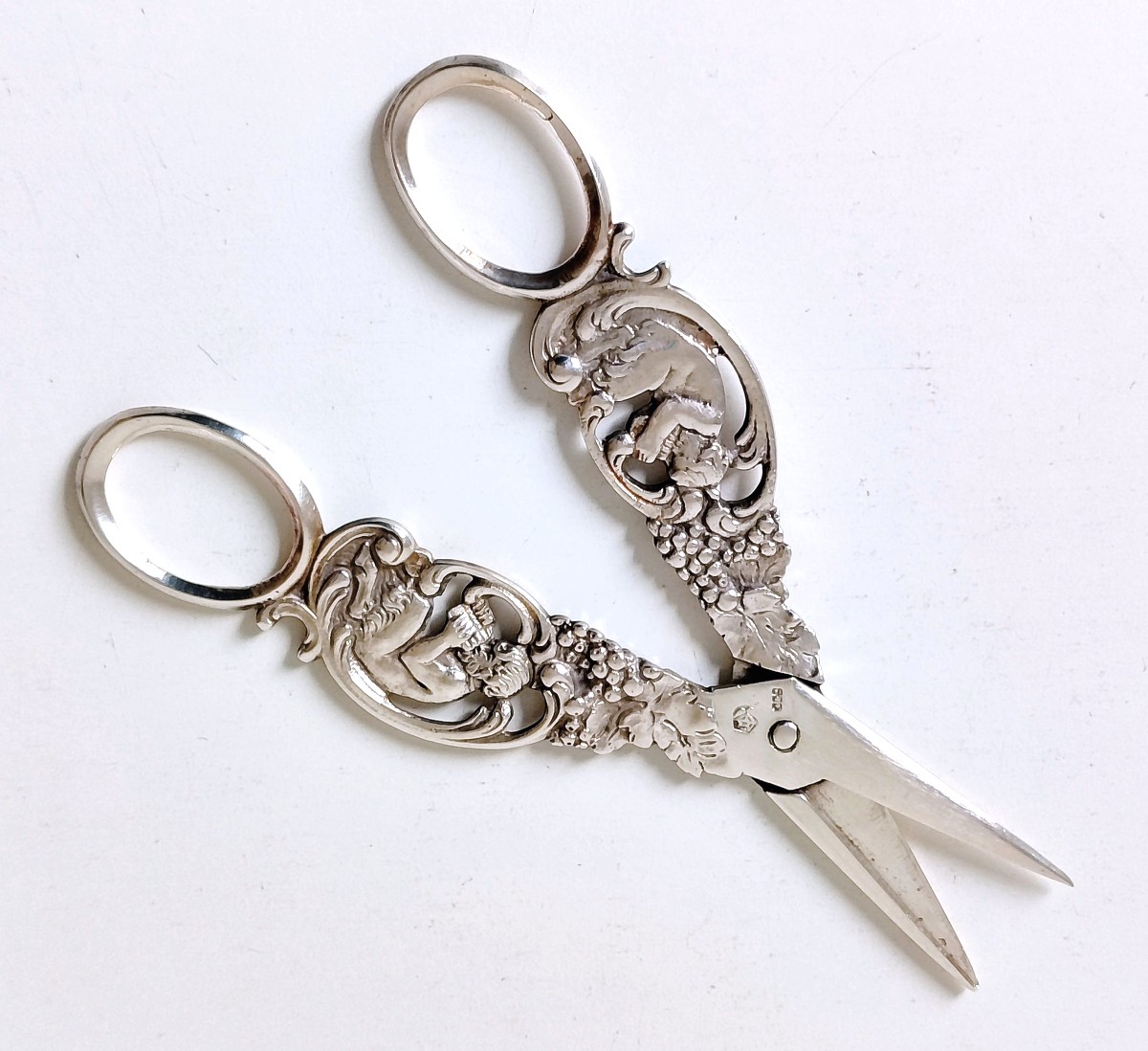 Ciseaux à raisins en argent massif -photo-1