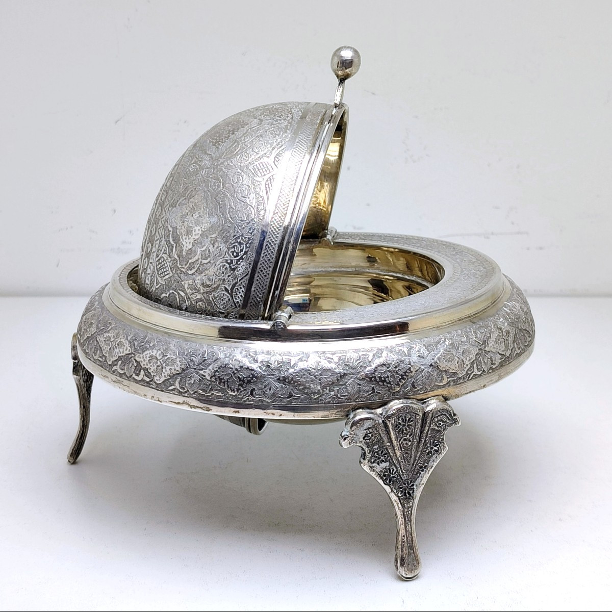 Bol pour le caviar en argent massif iranien -photo-2