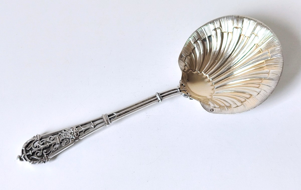 Pelle à fraises en argent massif Puiforcat 