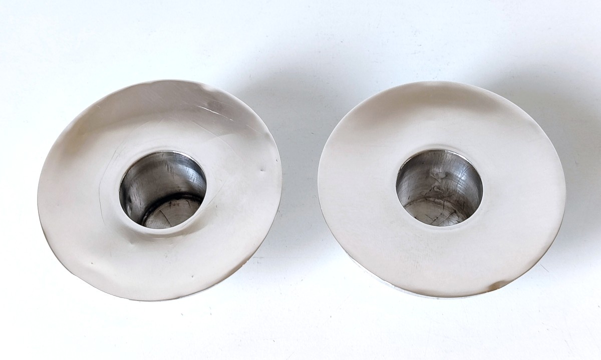 Une paire de bougeoirs empire en argent massif Liège -photo-4