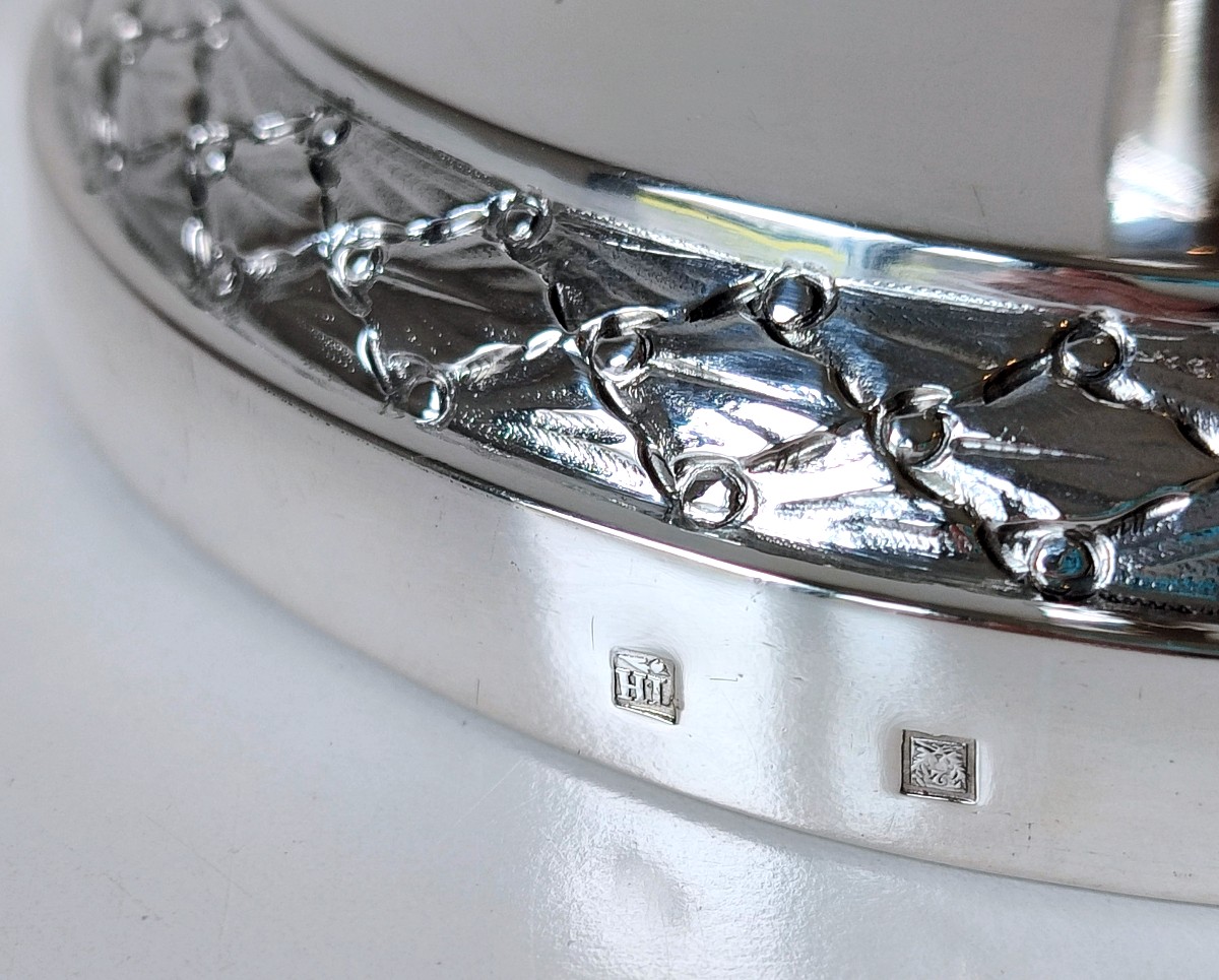 Une paire de bougeoirs empire en argent massif Liège -photo-6