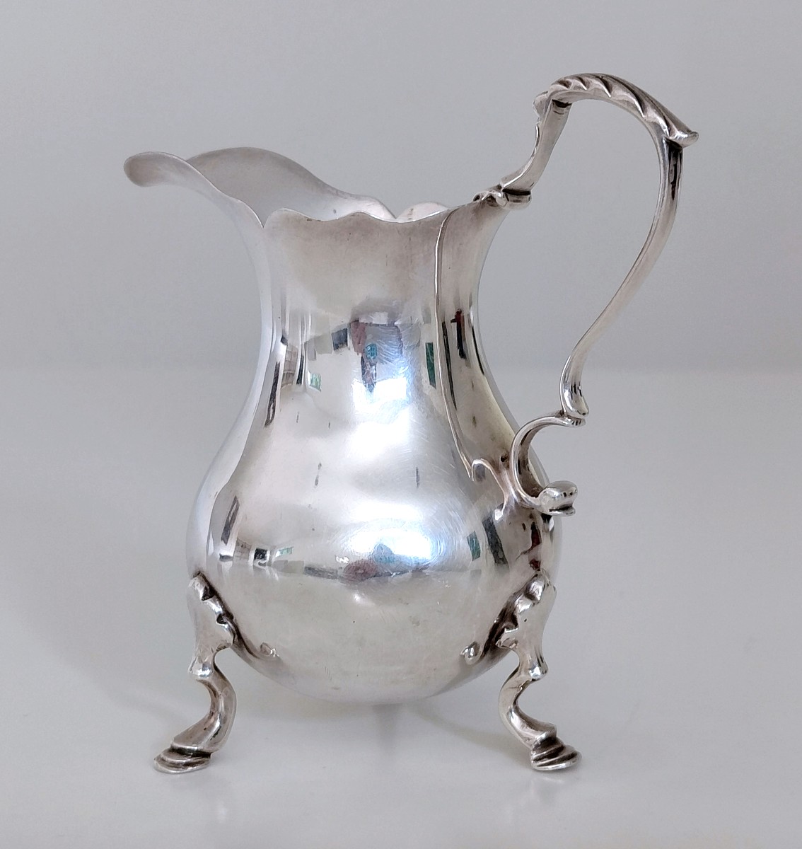 18th Century Solid Silver Milk Jug -photo-1