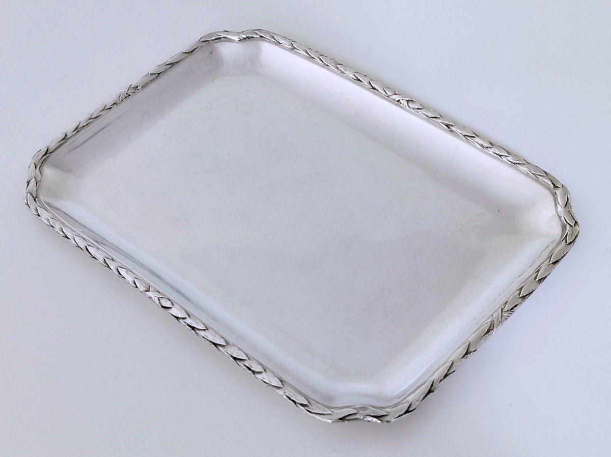 A Pair Of Solid Silver Trays -photo-3