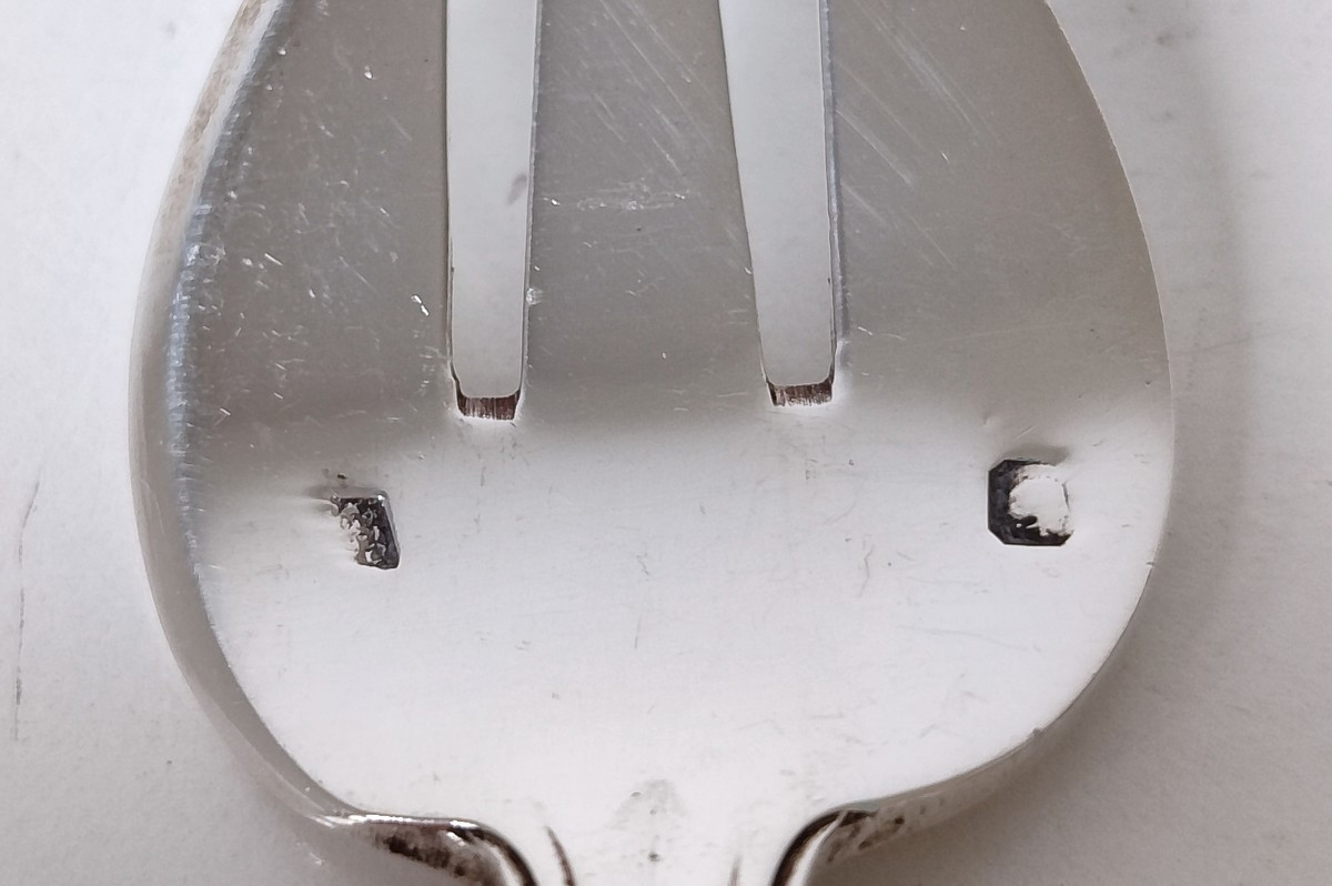 Twelve Christofle Art Deco Oyster Forks In Solid Silver -photo-5